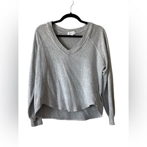 Evereve Oversized Heather Gray Long Sleeve Knit Top Size XS